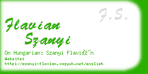 flavian szanyi business card